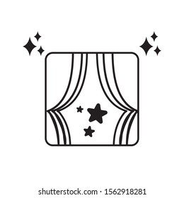 theatre curtain show imagination mystery magic line style icon illustration
