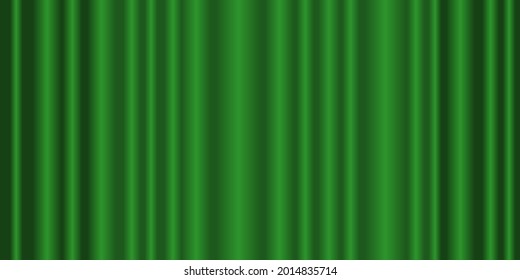 Fondo vectorial de la cortina del teatro. Cortina verde cerrada en el escenario del teatro.
