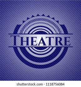 Theatre emblem with denim high quality background