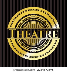 Theatre gold badge. Vector Illustration. Detailed. 