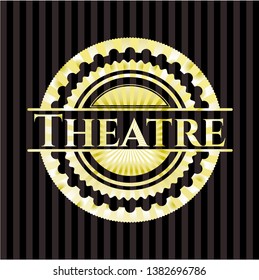 Theatre gold shiny badge. Vector Illustration. Detailed.