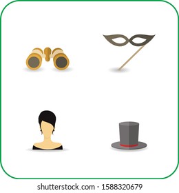 Theatre icon flat Vector İllustration