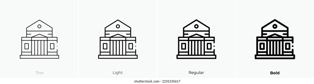 theatre icon. Thin, Light Regular And Bold style design isolated on white background