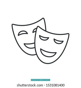 Theatre icon vector illustration logo template for many purpose. Isolated on white background.