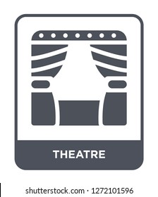 theatre icon vector on white background, theatre trendy filled icons from Entertainment and arcade collection, theatre simple element illustration