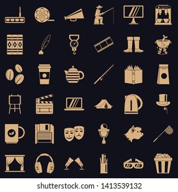 Theatre icons set. Simple style of 36 theatre vector icons for web for any design