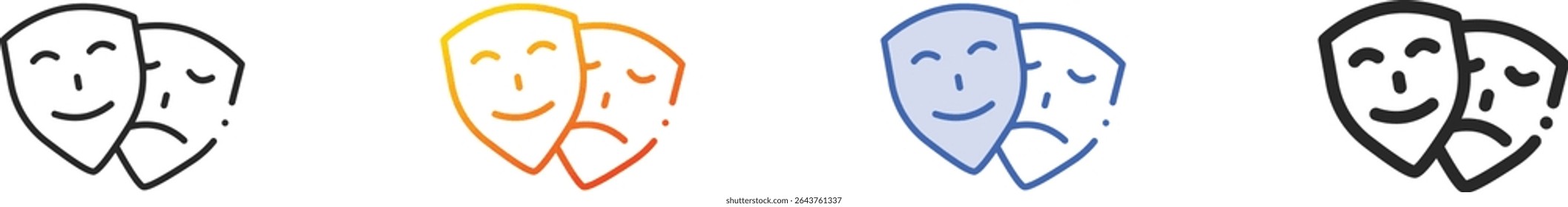 theatre icon.Thin Linear, Gradient, Blue Stroke and bold Style Design Isolated On White Background