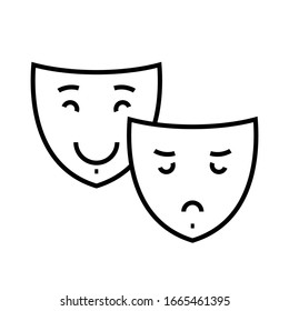 Theatre line icon, concept sign, outline vector illustration, linear symbol.