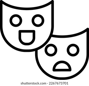 Diseño de iconos de vectores de línea de teatro