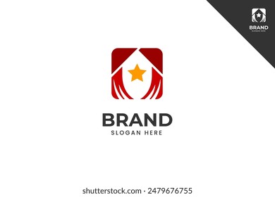 Theatre logotype. Entertainment brand identity design template. Perfect logo for business related to cinema industry. Isolated background. Vector eps 10.