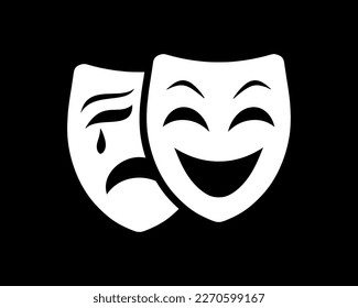 Theatre mask clipart Stencil vector stock illustration EPS 10