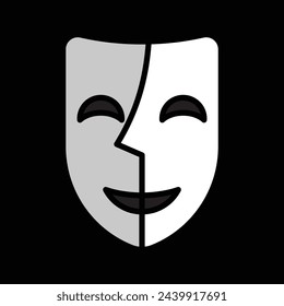 theatre mask, comedy and tragedy, vector illustration 