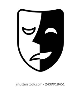 theatre mask, comedy and tragedy, vector illustration 