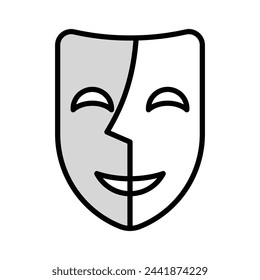 theatre mask, comedy and tragedy, vector illustration 