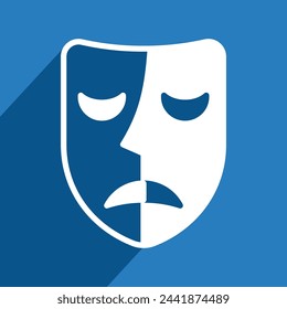 theatre mask, comedy and tragedy, vector illustration 