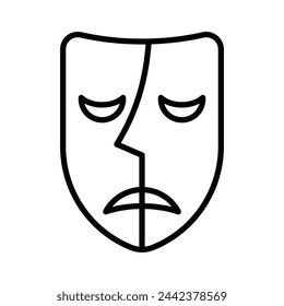 theatre mask, comedy and tragedy, vector illustration 