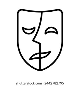 theatre mask, comedy and tragedy, vector illustration 