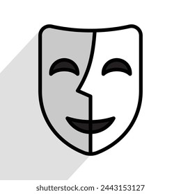 theatre mask, comedy and tragedy, vector illustration 