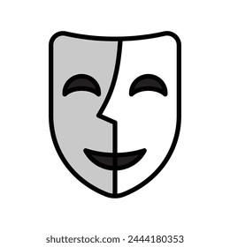 theatre mask, comedy and tragedy, vector illustration 