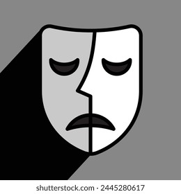 theatre mask, comedy and tragedy, vector illustration 