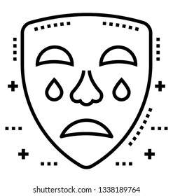 Theatre mask icon in line design 