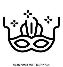 Theatre mask icon. Outline theatre mask vector icon for web design isolated on white background