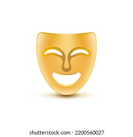 Theatre Mask Icon Silhouette. Theatre Drama Comedy Vector Icon, Actor Acting Logo