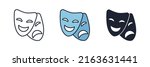 theatre mask icon symbol template for graphic and web design collection logo vector illustration