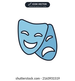 theatre mask icon symbol template for graphic and web design collection logo vector illustration