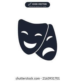 theatre mask icon symbol template for graphic and web design collection logo vector illustration