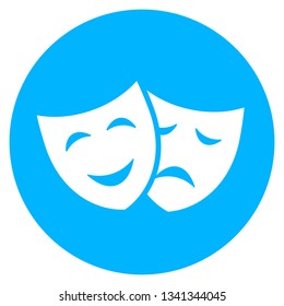 Theatre mask vector icon isolated on white background