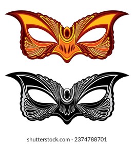 Theatre mask vector icon set. Masquerade vector icons. Comic and tragic mask icons. Theatrical masks. Comic and tragic mask set. Vector