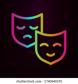 Theatre Masks nolan icon Simple thin line, outline vector of theater icons for ui and ux, website or mobile application