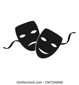 Theatre masks vector icon. Art. Drama,tragedy and comedy