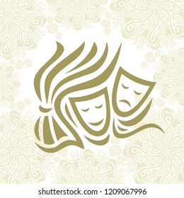 Theatre masks. Vector illustration