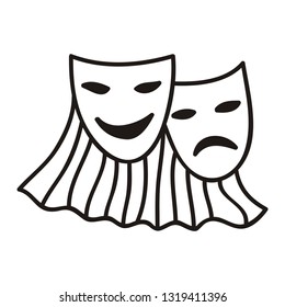 Theatre masks. Vector illustration