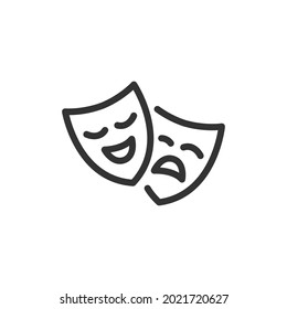 Theatre minimal line icon. Web stroke symbol design. Theatre sign isolated on a white background. Premium line icon.
