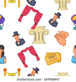 Theatre pattern. Cartoon illustration of theatre vector pattern for web