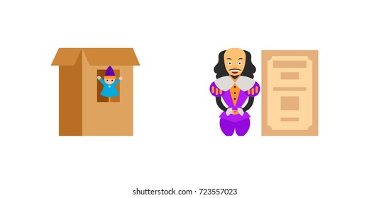 Theatre performance icon set