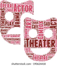 Theatre pictogram vector tag cloud