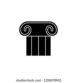 Theatre Pillar icon. Black filled vector illustration. Theatre Pillar symbol on white background. Can be used in web and mobile.