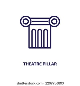 theatre pillar icon from cinema collection. Thin linear theatre pillar, theater, building outline icon isolated on white background. Line vector theatre pillar sign, symbol for web and mobile