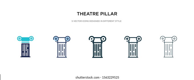 theatre pillar icon in different style vector illustration. two colored and black theatre pillar vector icons designed in filled, outline, line and stroke style can be used for web, mobile, ui