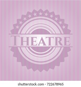 Theatre pink emblem. Vintage.