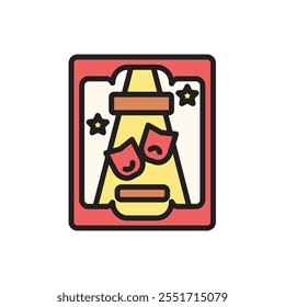 Theatre Poster Icon Vector Illustration