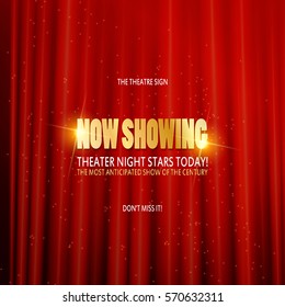 Theatre premiere poster design. Vector template banner