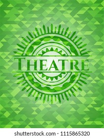 Theatre realistic green mosaic emblem