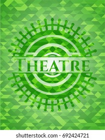 Theatre realistic green mosaic emblem