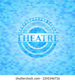 Theatre realistic light blue mosaic emblem