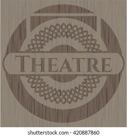 Theatre realistic wooden emblem